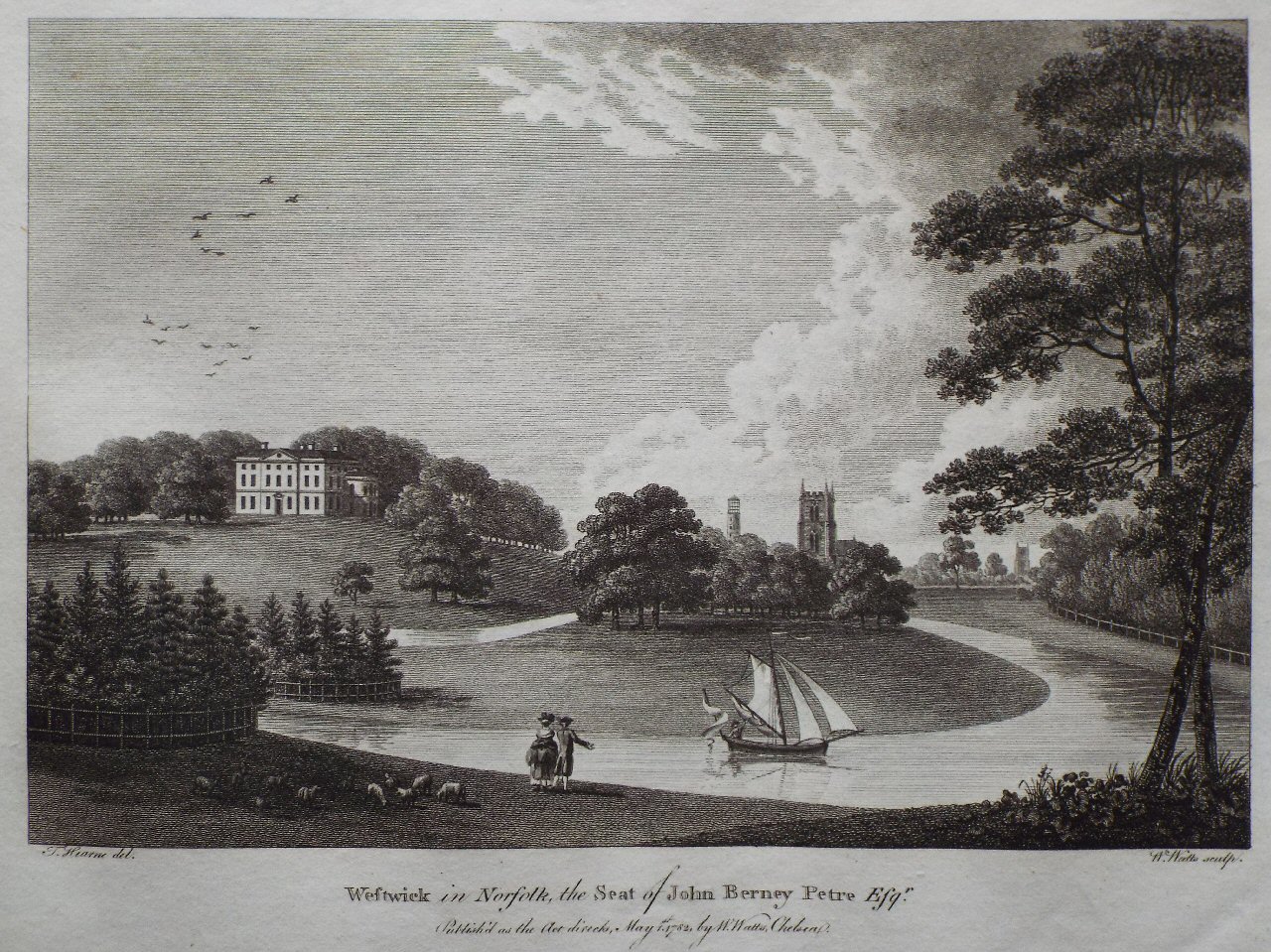 Print - Westwick in Norfolk, the Seat of John Barne Petre Esqr. - Watts